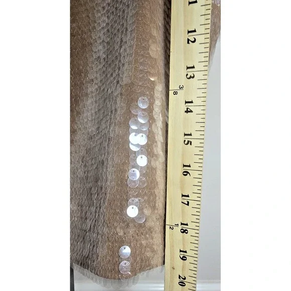 Madewell Women's Small Cami Beige Tank Top Sequined Fallen Timber Lined Sparkle‎ - Picture 11 of 16